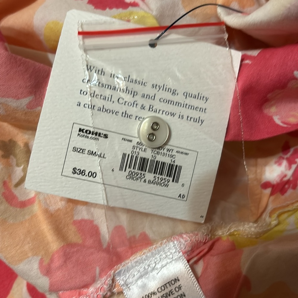 NWT Croft & Barrow Size Small Top - Picture 6 of 6
